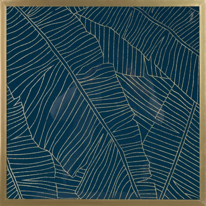 LIMITED COLLECTION Obraz MUSA 2 ze złotym błyszczącym nadrukiem w złotej ramie