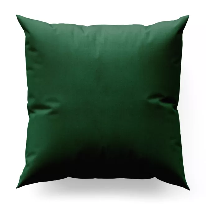Poszewka szyta zielono butelkowo zielona z miękkiej półmatowej tkaniny welwetowej