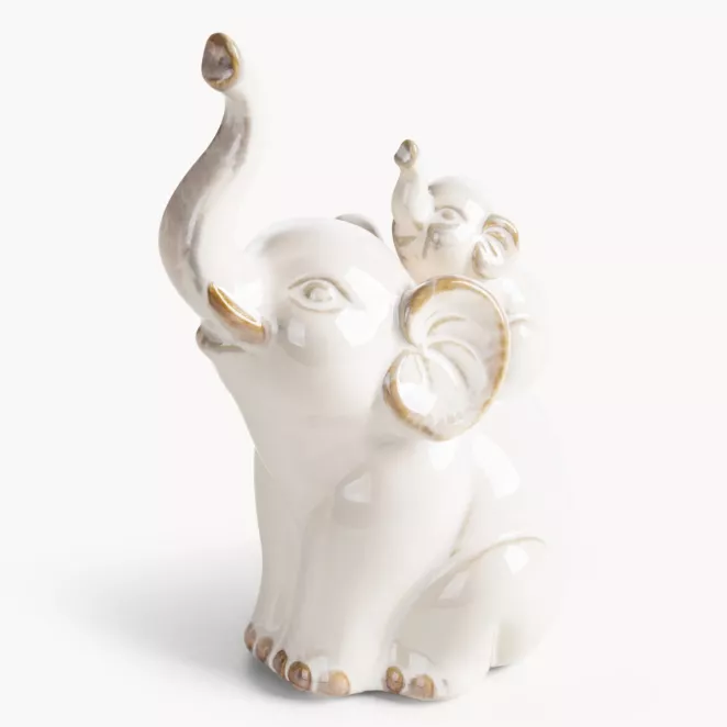 Figurka dekoracyjna słoń kremowa 13x9x20 cm AVANI