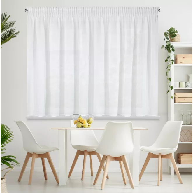 Firana biała z etaminy z lekkim połyskiem 400x145 cm taśma VIOLA