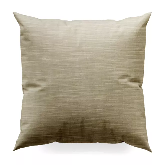 Poszewka szyta SAFARI 1 szarobeżowa z miękkiej welwetowej tkaniny z połyskiem i poziomym prążkiem