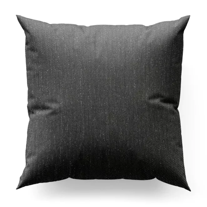 Poszewka szyta popielato srebrzysta z melanżowej tkaniny w stylu eko z dodatkiem nici metalicznej