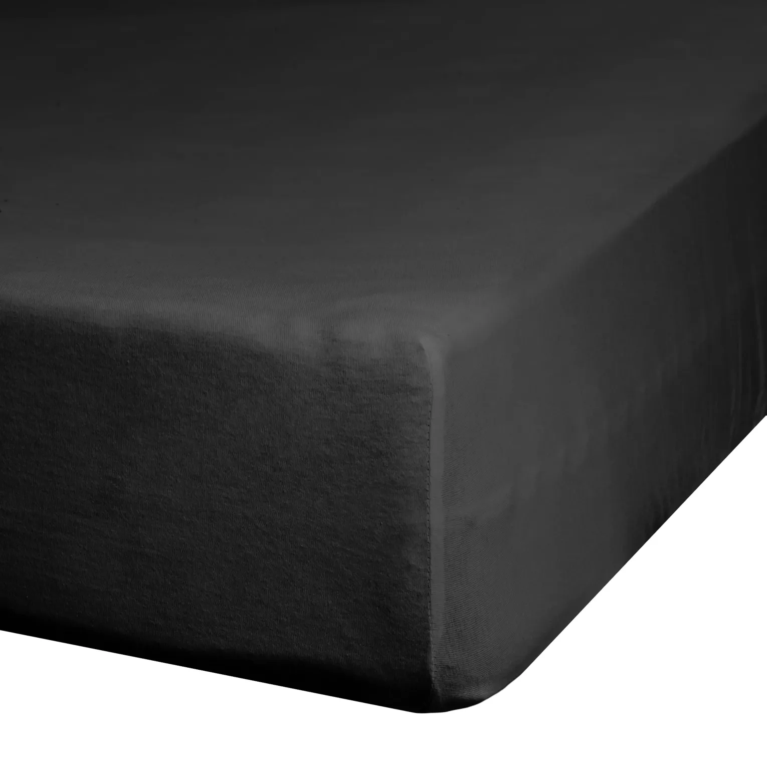 Prześcieradło gładkie z gumką 220x200 cm z satyny bawełnianej kolor czarny 125 g/m2 NOVA 3