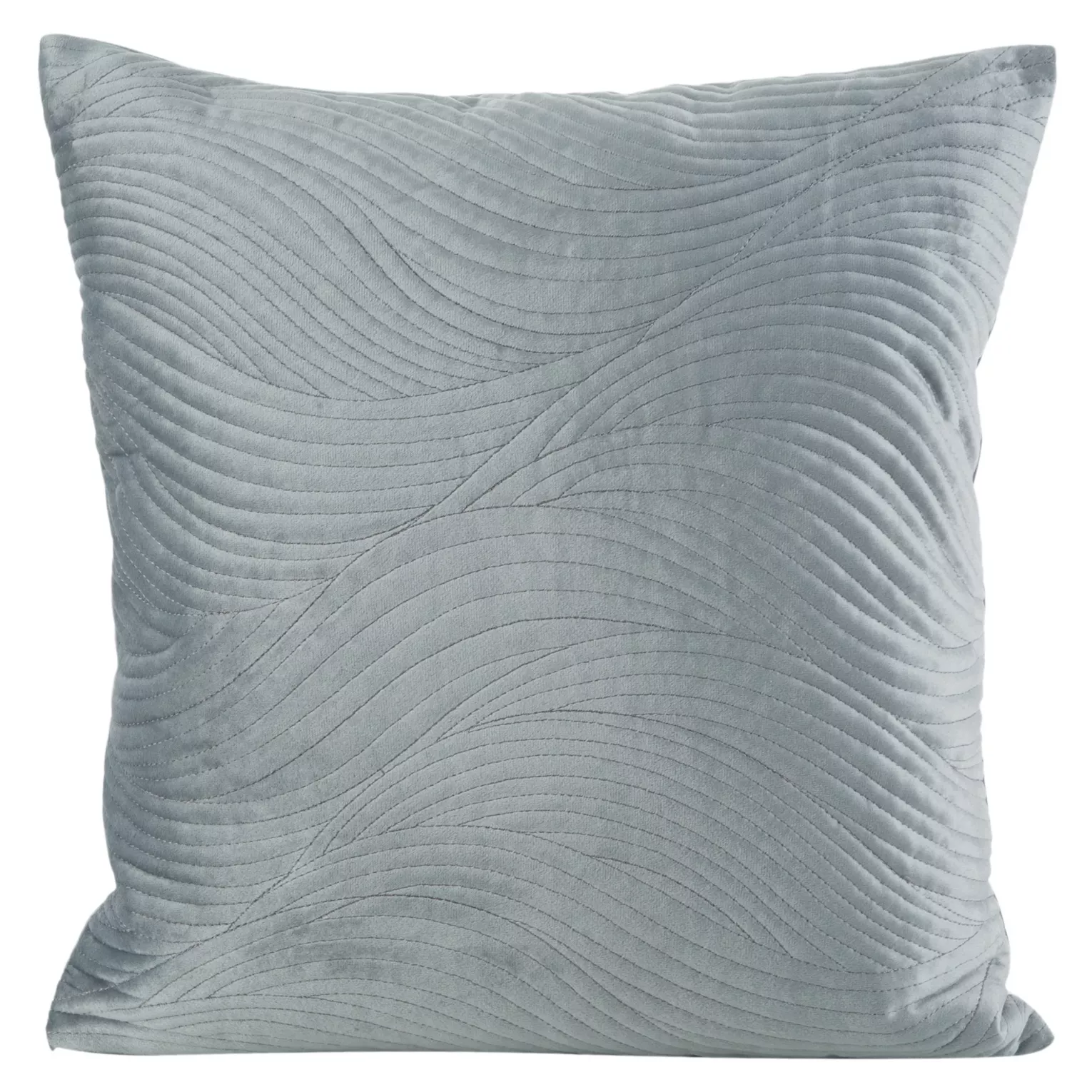 Poszewka na poduszkę 45x45 cm welwetowa, srebrna pikowana w falujący wzór RIA5 Eurofirany Premium