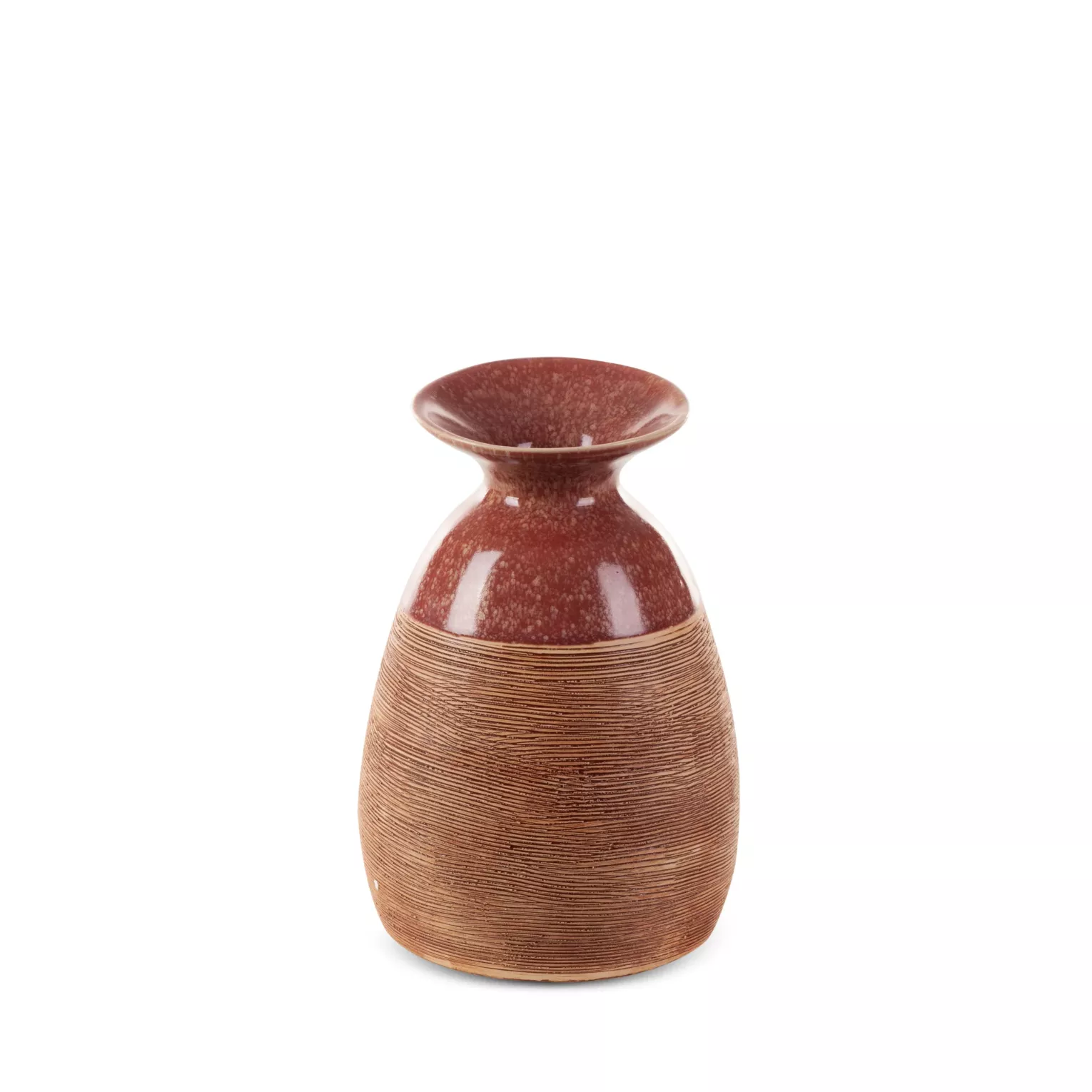 Wazon ceramiczny czerwono-jasnobrązowy 16x15x22 cm ELDA