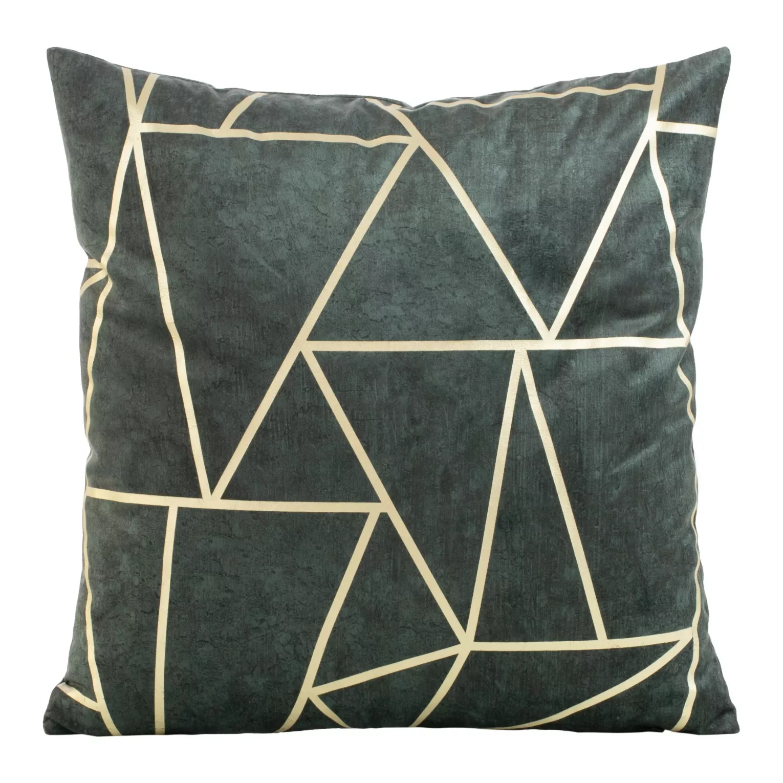 Poszewka na poduszkę 45x45 cm welwetowa ciemnomiętowa z nadrukiem geometrycznym BLINK 29