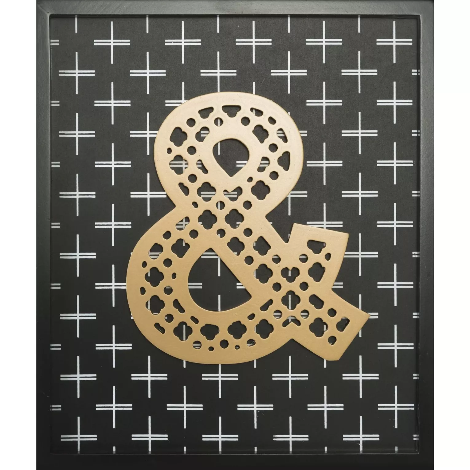 Obraz typograficzny czarno, złoty w stylu nowoczesnym 30x35 cm