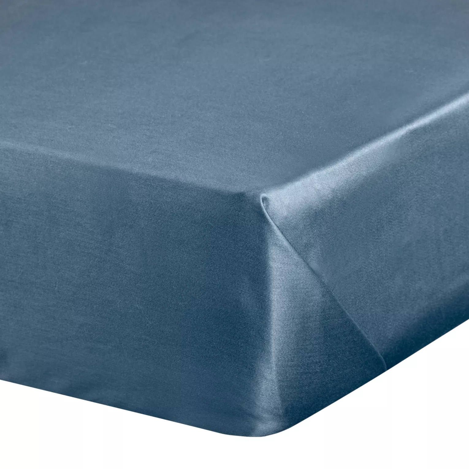 Prześcieradło bez gumki 160x210 cm z satyny bawełnianej kolor ciemnoniebieski 125 g/m2 DINA Diva Line
