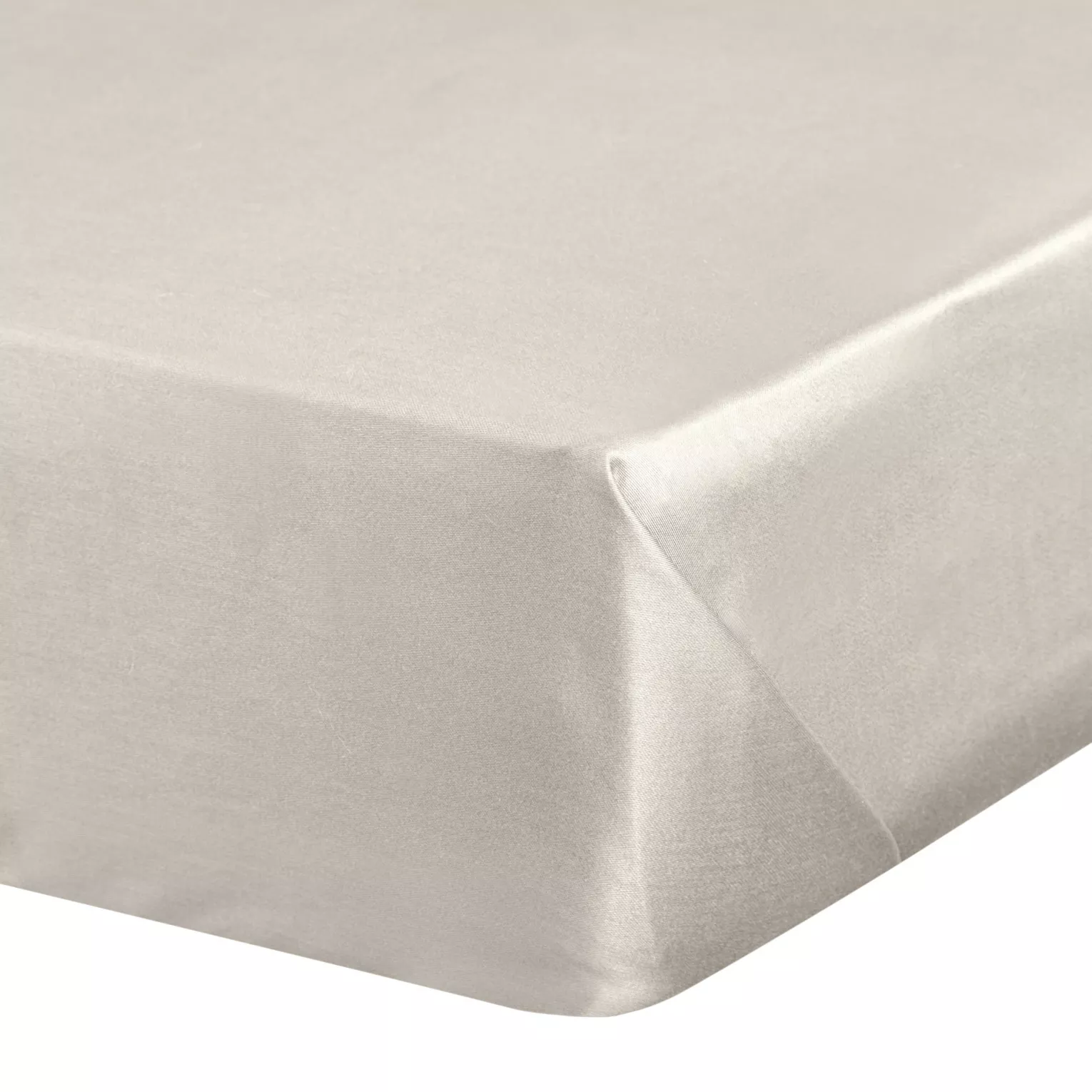 Prześcieradło gładkie bez gumki 220x210 cm z satyny bawełnianej kolor beżowy 125 g/m2 NOVA