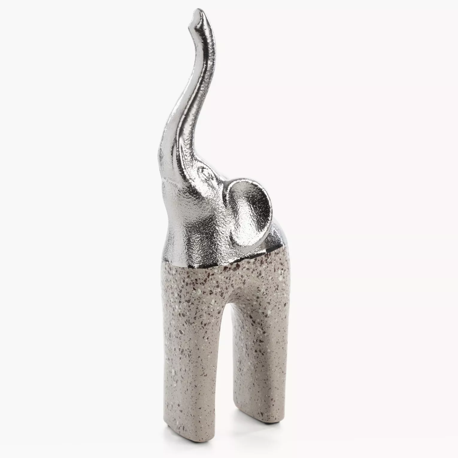 Figurka dekoracyjna srebrna w kształcie słonia 12x7x35 cm LAILA