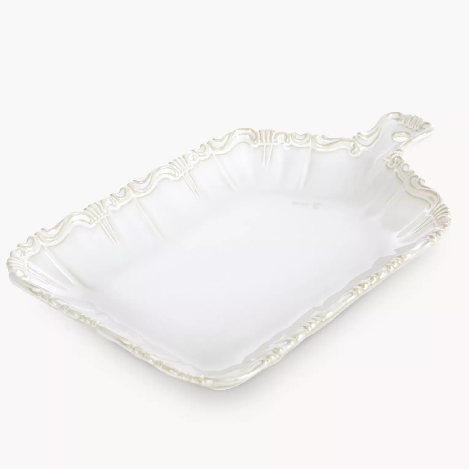 Patera ceramiczna kremowa dekoracyjna 32x20x4 cm ARLETA - kolekcja FOREST SUMMER