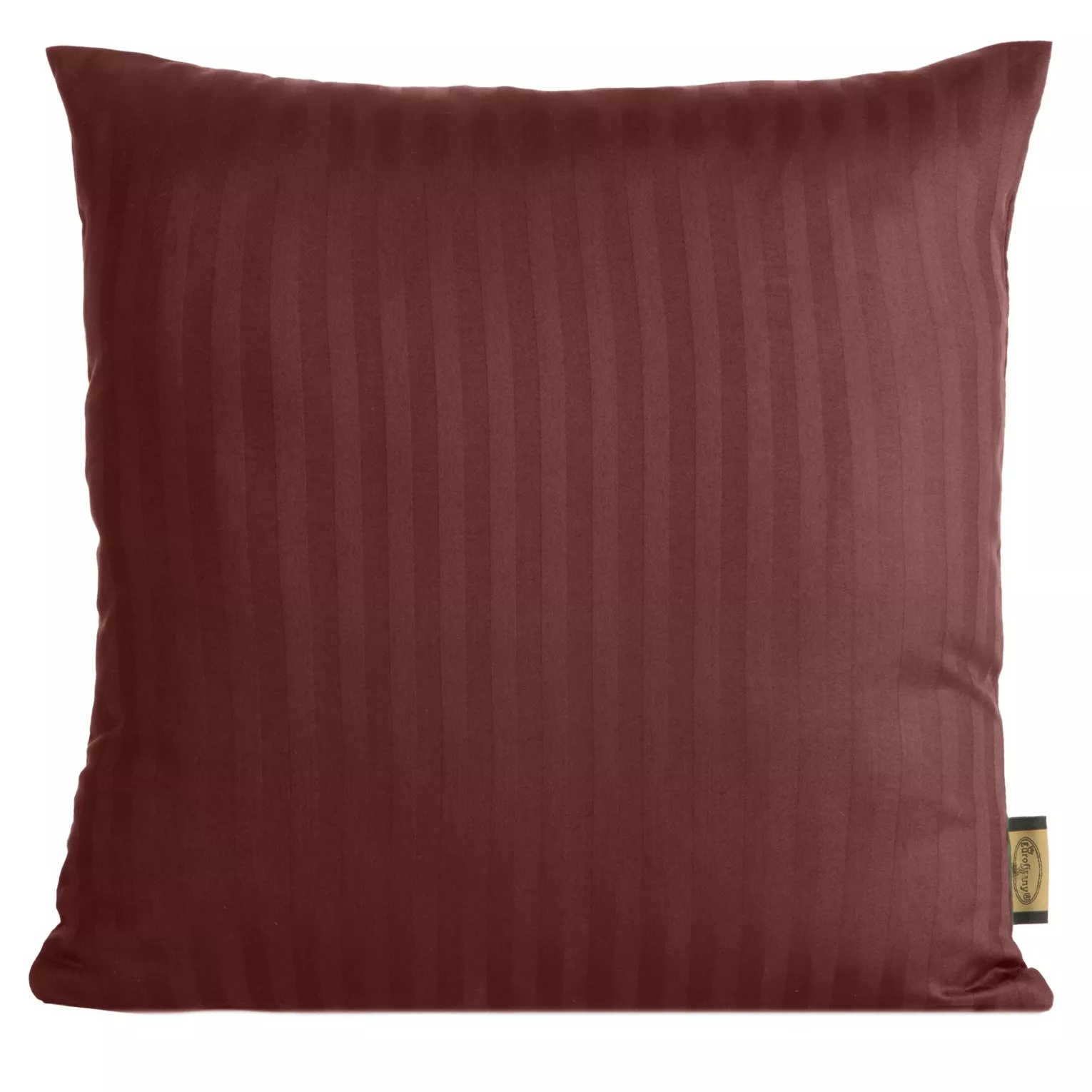 Poszewka na poduszkę 40x40 cm z satyny bawełnianej burgundowa w delikatne prążki VERA