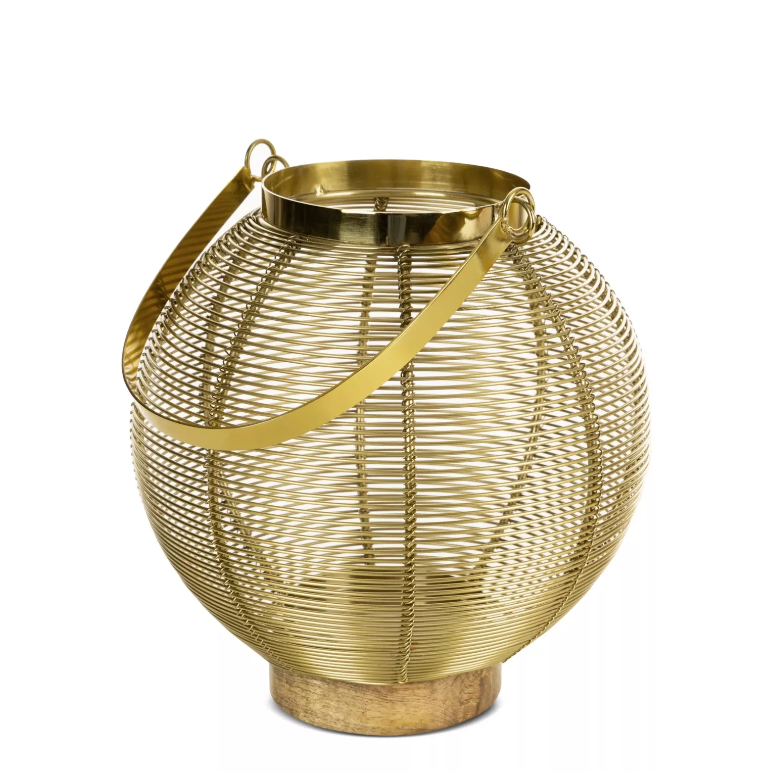 Lampion  z metalu złoty średnica 22x23 cm MELA