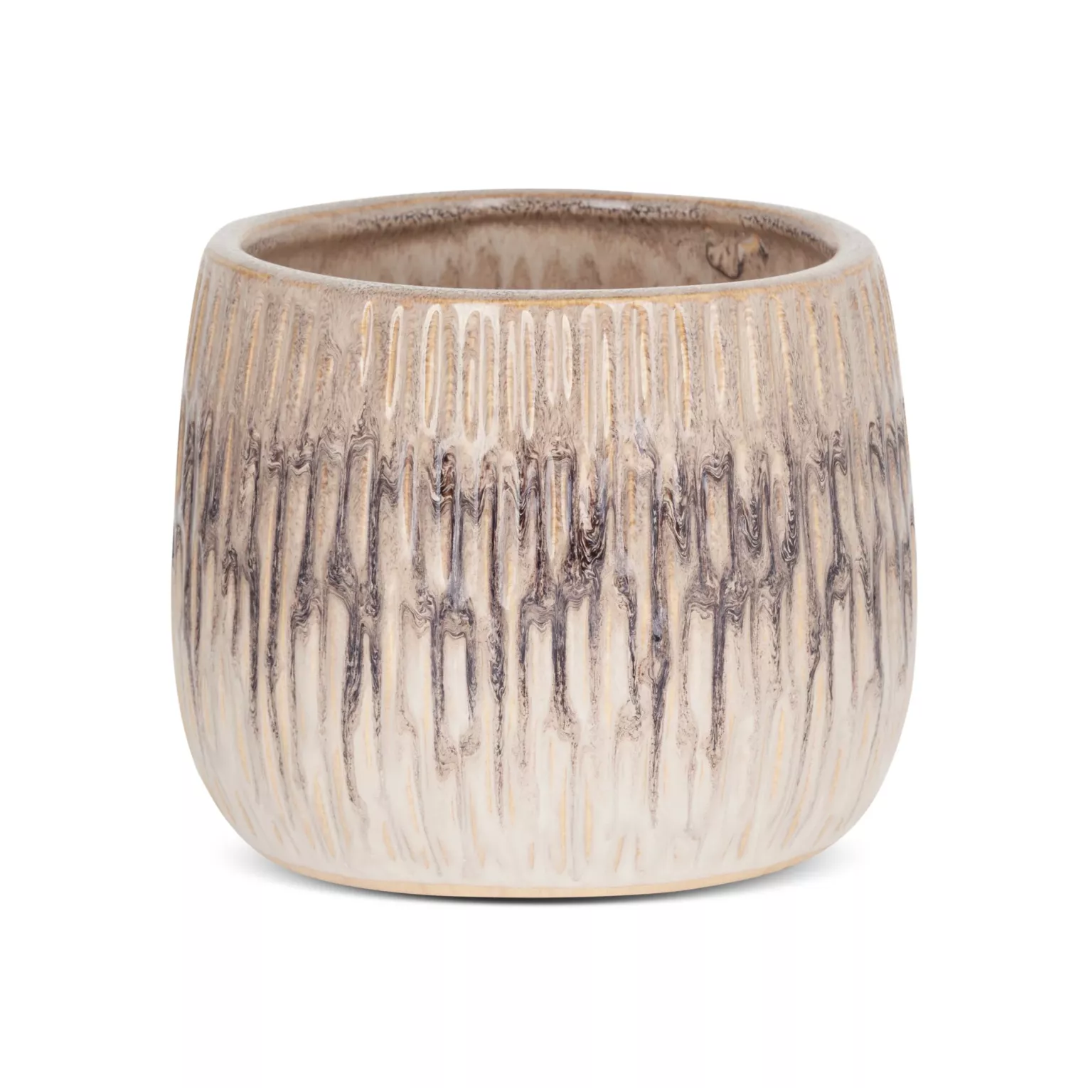 Osłonka ceramiczna na donicę ROSINA w stylu boho z cieniowaniem
