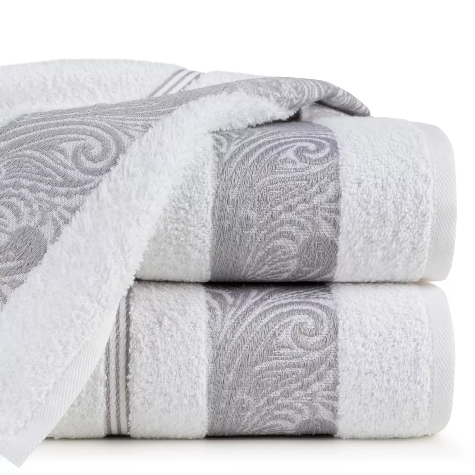 EUROFIRANY CLASSIC Ręcznik SYLWIA 1 z żakardową bordiurą tkaną w ornamentowy wzór