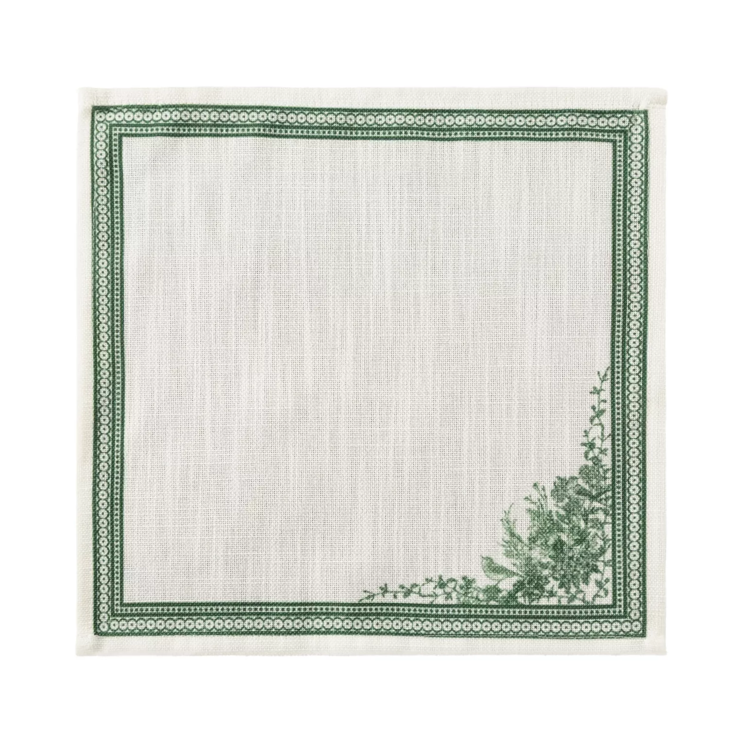 Komplet serwetek 6 szt.  naturalno, zielonych z roślinnym wzorem 30x30 cm SUMMER - kolekcja FOREST SUMMER