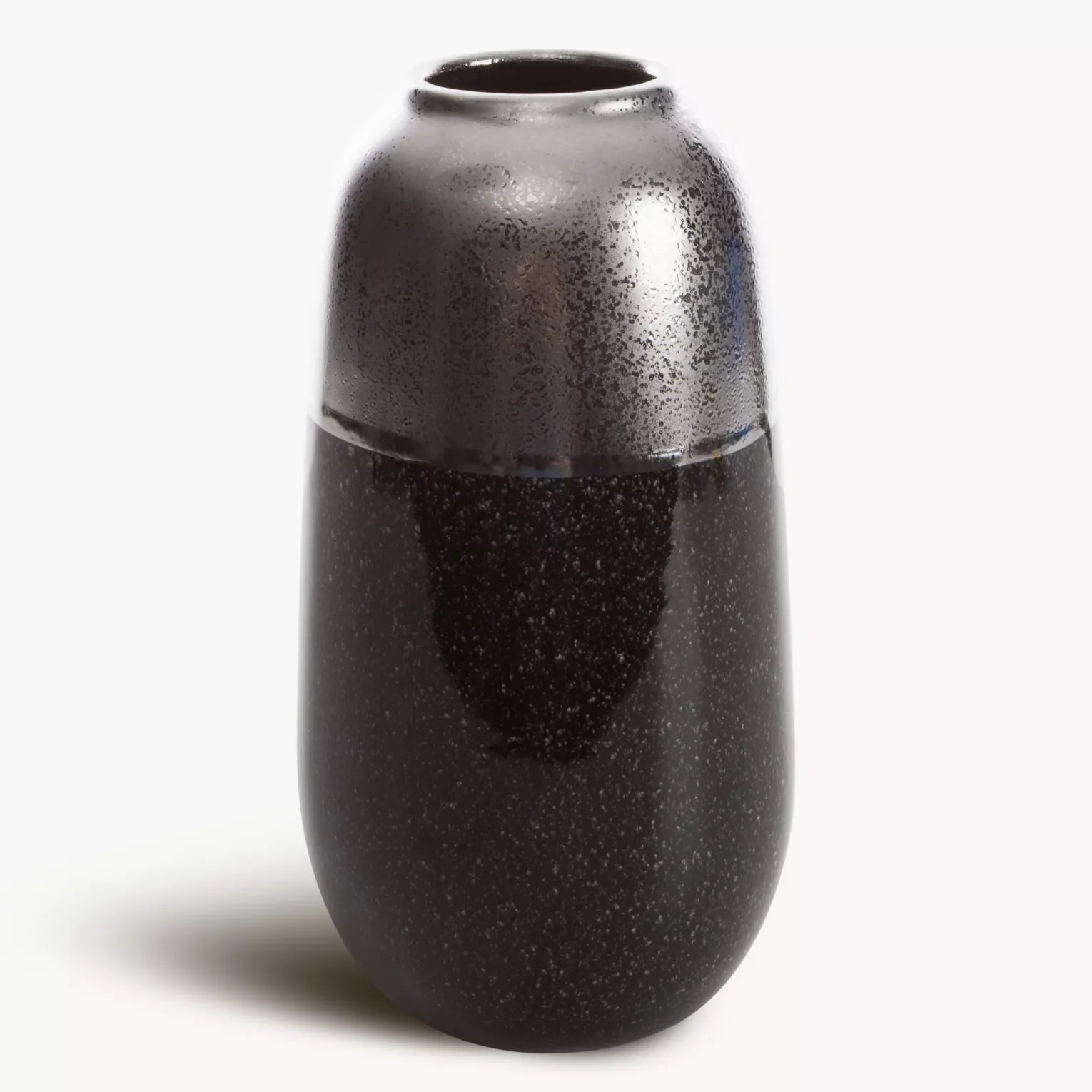 Wazon ceramiczny srebrno-stalowy 17x17x31 cm  LEO
