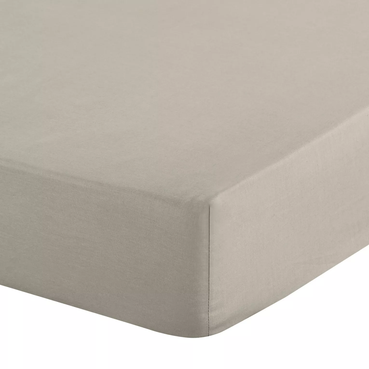 Prześcieradło z gumką 160x200 cm z bawełny kolor beżowy 105 g/m2 BASIC