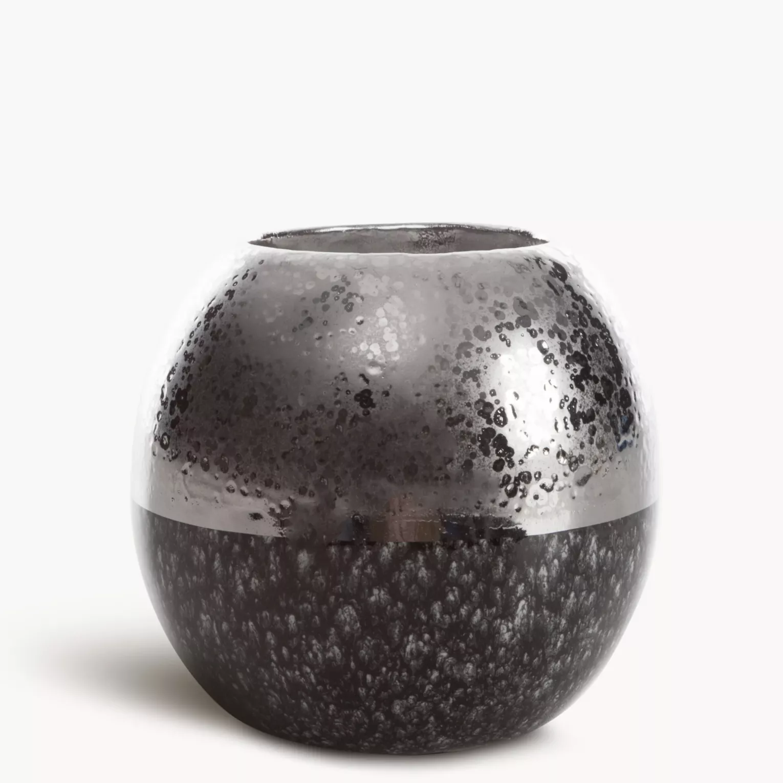 Świecznik ceramiczny srebrno-złoty z glinki ceramicznej 8x8x8 cm LEO