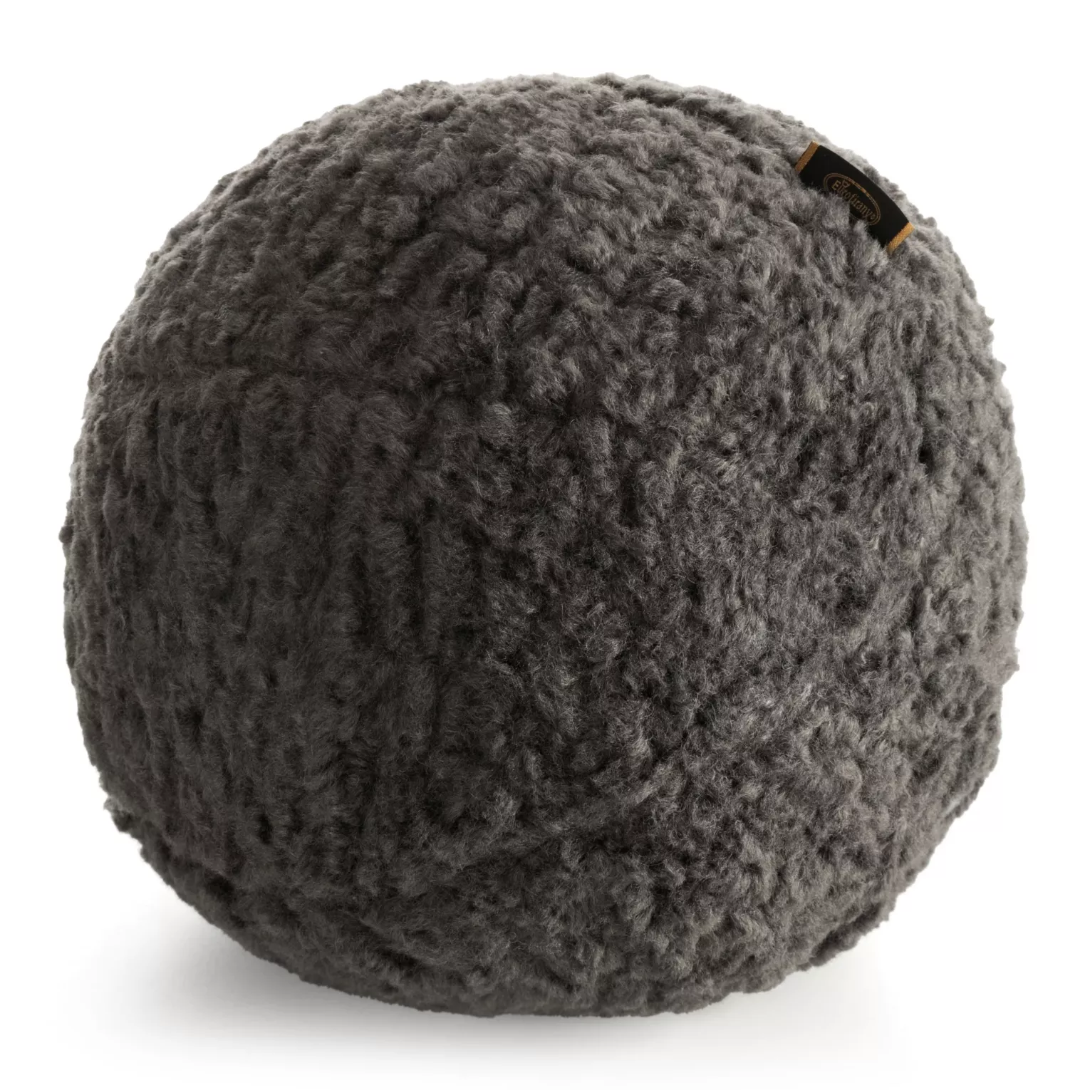 Poduszka w formie kuli średnica 24 cm z tkaniny typu bukla ciemnoszara BUKLA 09