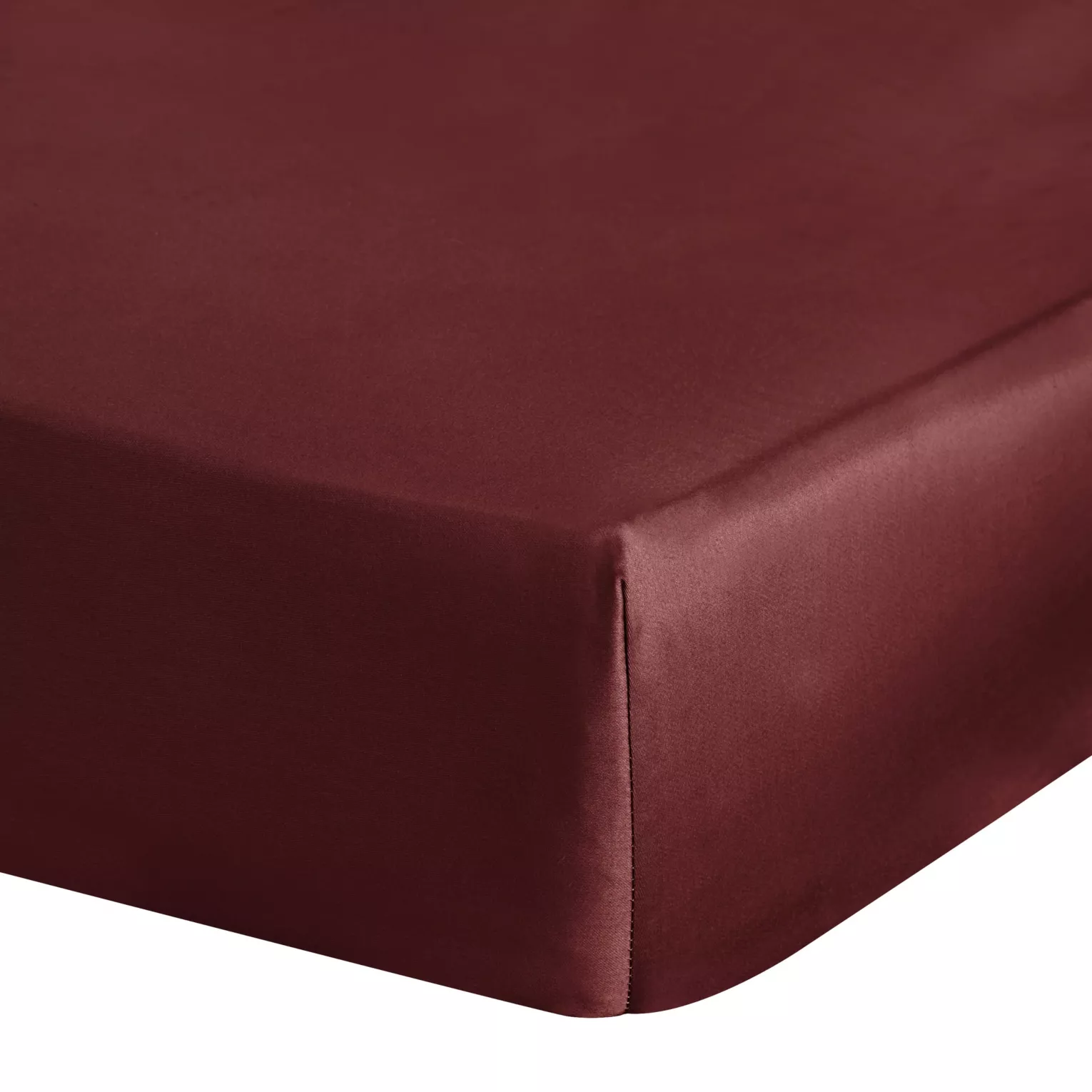 Prześcieradło gładkie z gumką 220x200 cm z satyny bawełnianej kolor burgundowy 125 g/m2 NOVA 3