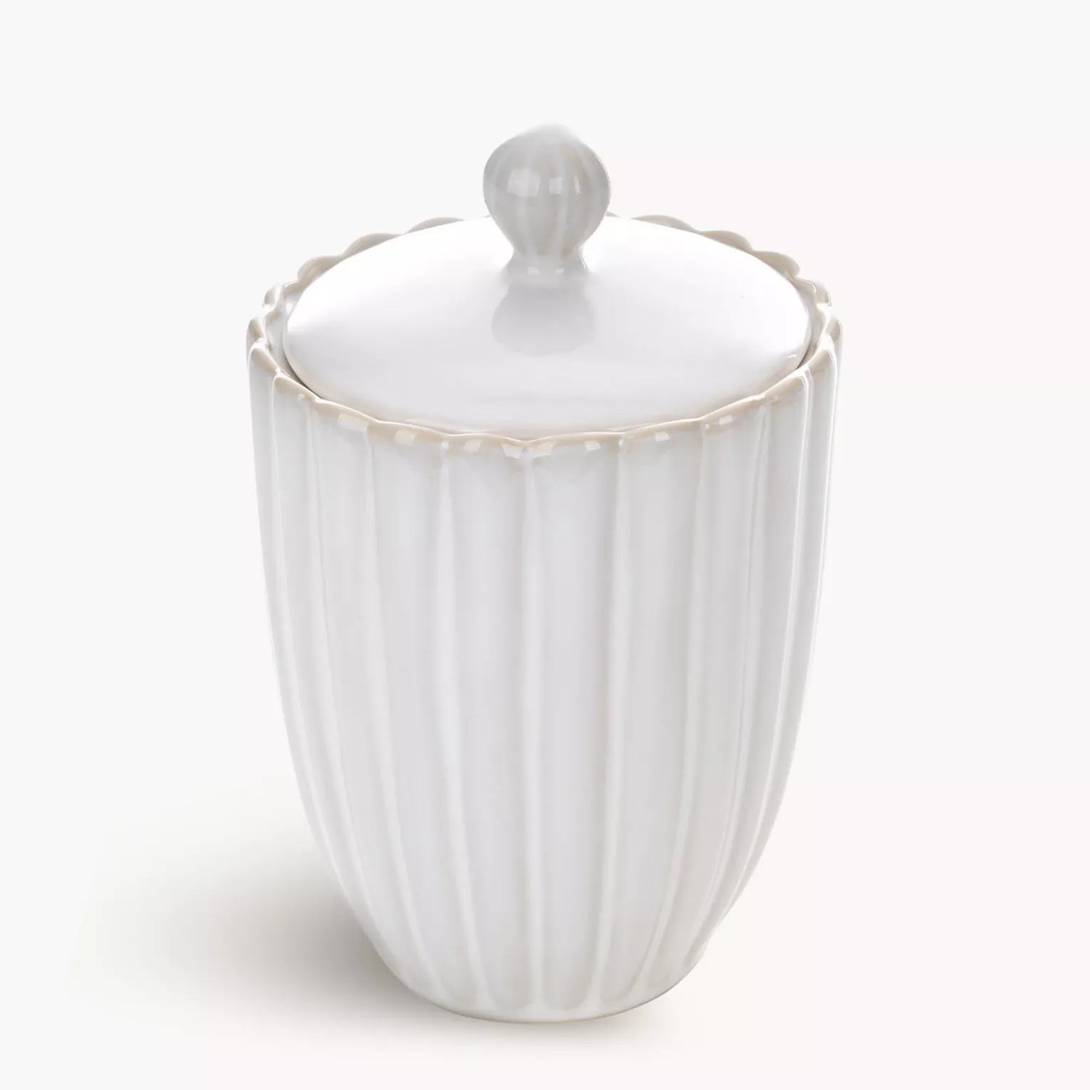 Pojemnik ceramiczny dekoracyjny kremowo-beżowy z przecieranym wzorem w stylu eko średnica 15x8 cm AVRIL