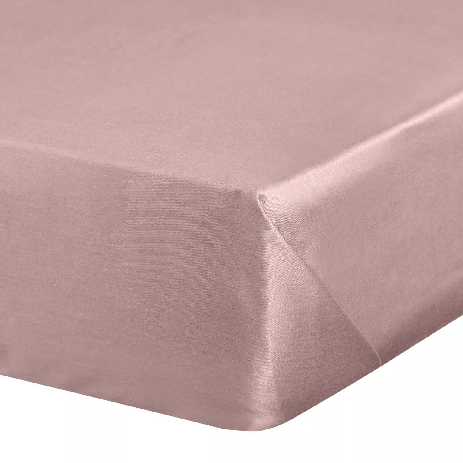 Prześcieradło gładkie bez gumki 180x210 cm z satyny bawełnianej kolor pudrowy róż 125 g/m2 NOVA