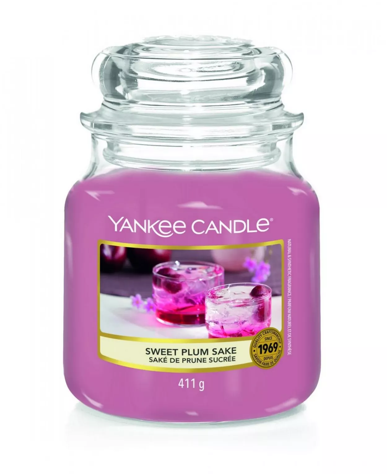 YANKEE CANDLE - Średnia świeca zapachowa w słoiku - Sweet Plum Sake