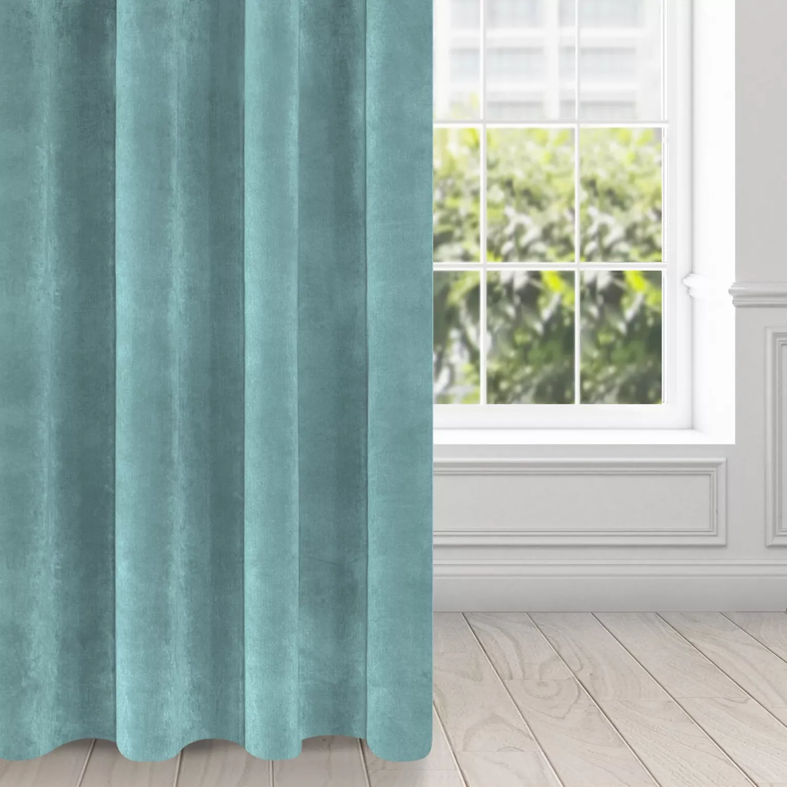 Zasłona morska z ekskluzywnego aksamitnego welwetu 290 g/m2 140x250 cm 10 szt. przelotek - RIA - Diva Line