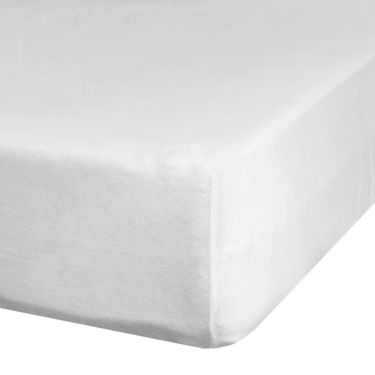 Prześcieradło jersey z gumką 220x200 cm z bawełny kolor biały 140 g/m2
