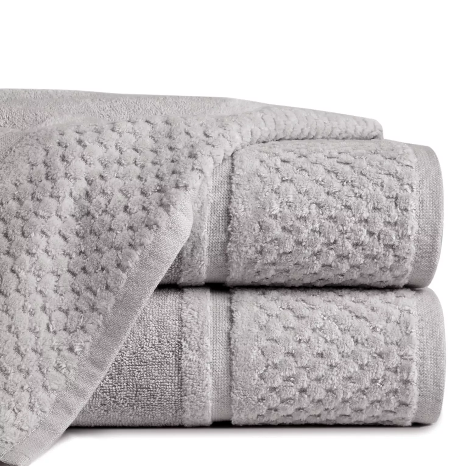 Ręcznik do rąk 30x50 cm bawełniany kolor stalowy z efektowną bordiurą 550 g/m2 IBIZA