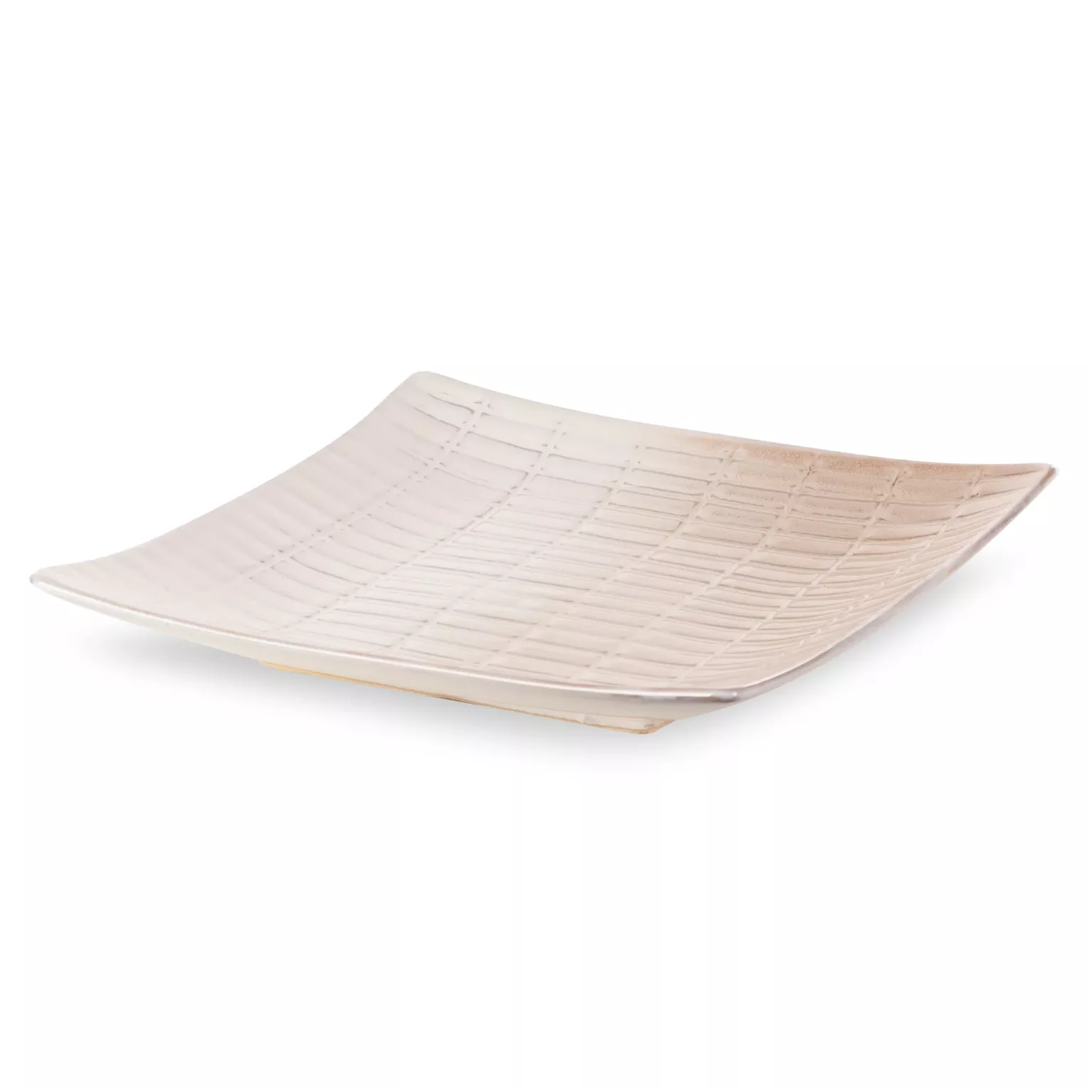 Patera ceramiczna dekoracyjna kremowo-beżowa 27x27x5 cm EDNA