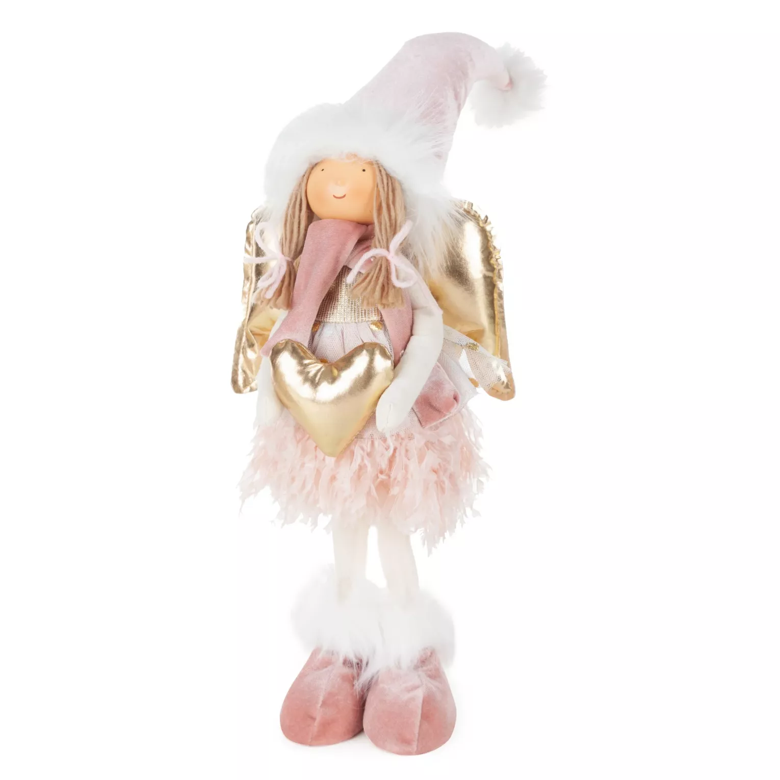 Figurka świąteczna doll elf w zimowym stroju z miękkich tkanin