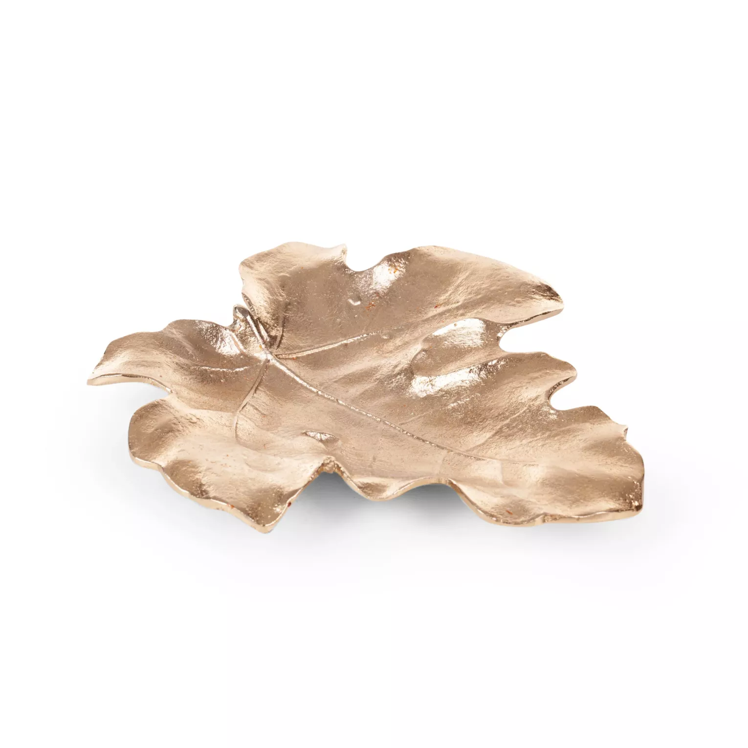 Patera metalowa złota o kształcie liścia 24x20x2 cm DALIA