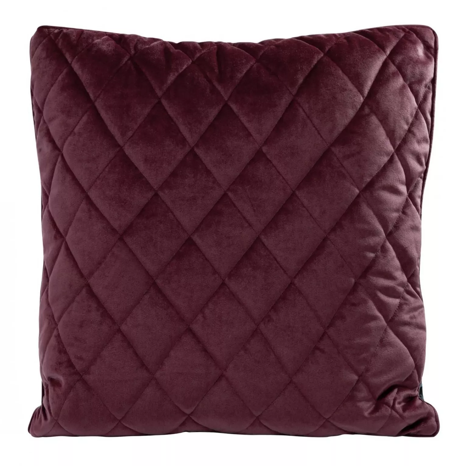 Poszewka na poduszkę 45x45 cm welwetowa, bordowa pikowana we wzór karo z ozdobną wypustką VELVET 27 Eurofirany Premium