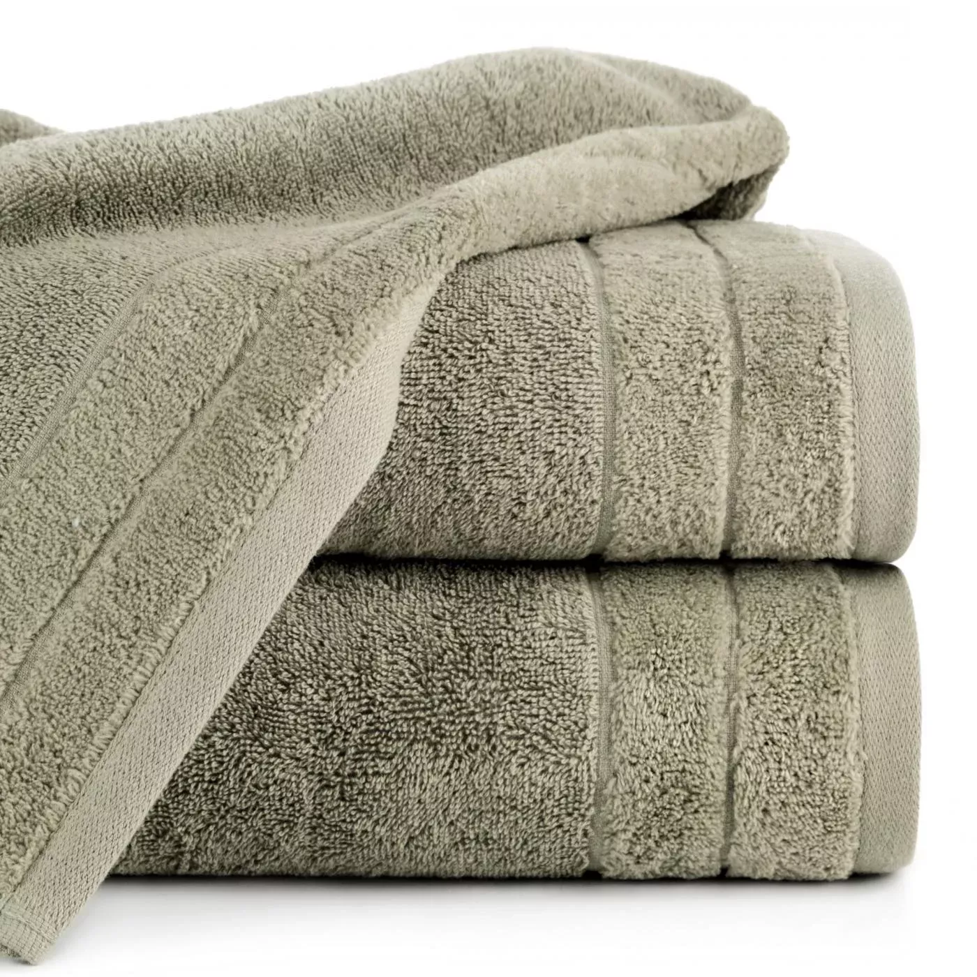 Ręcznik kąpielowy 50x90 cm bawełniany kolor jasnobrązowy z welwetową bordiurą 500 g/m2 DAMLA