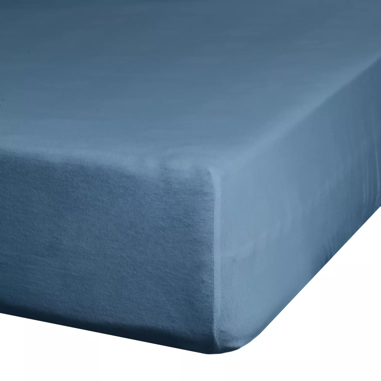 Prześcieradło gładkie z gumką 140x200 cm z satyny bawełnianej kolor ciemnoniebieski 125 g/m2 NOVA 3
