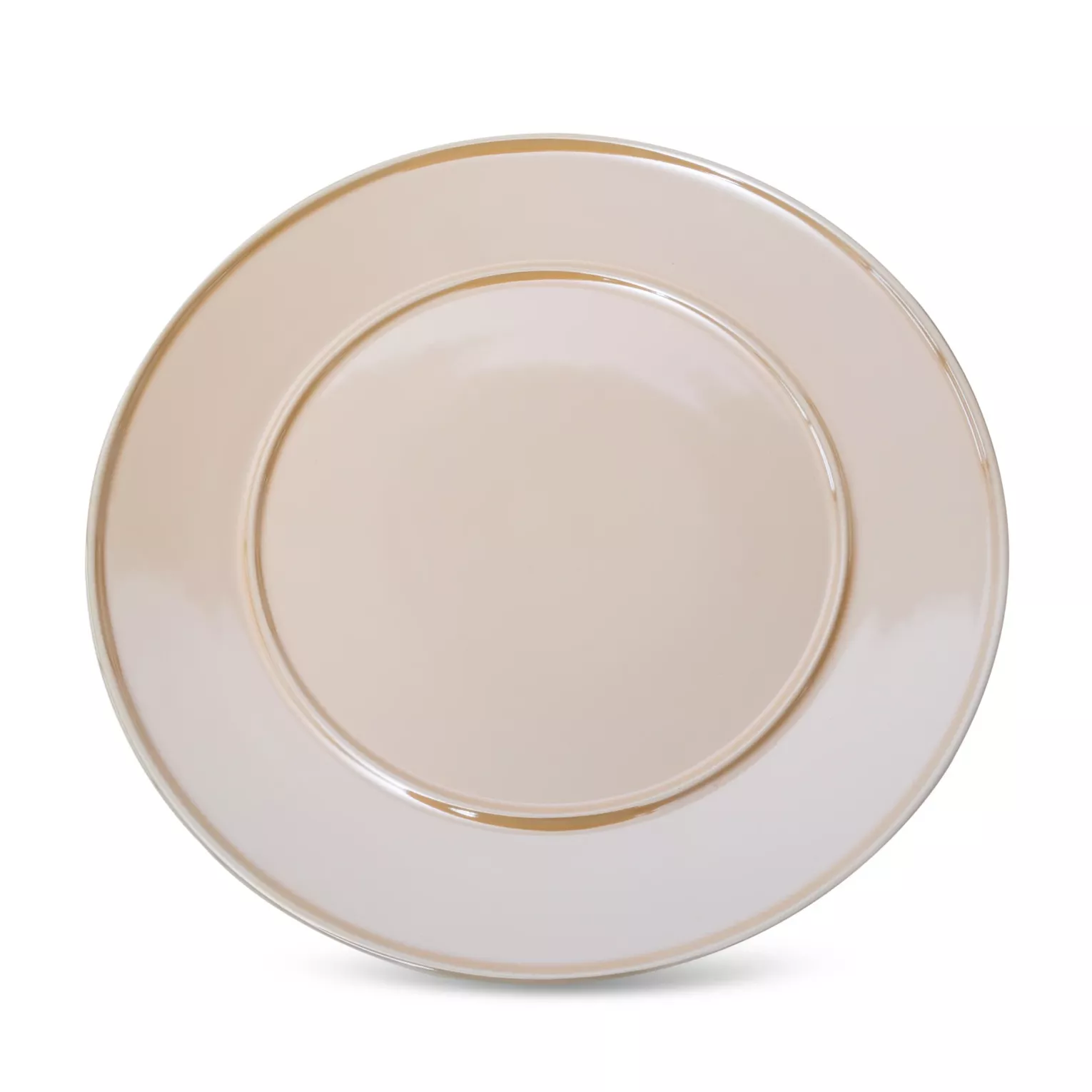 Patera ceramiczna beżowa dekoracyjna z perłowym połyskiem średnica 30x2 cm SIMONA