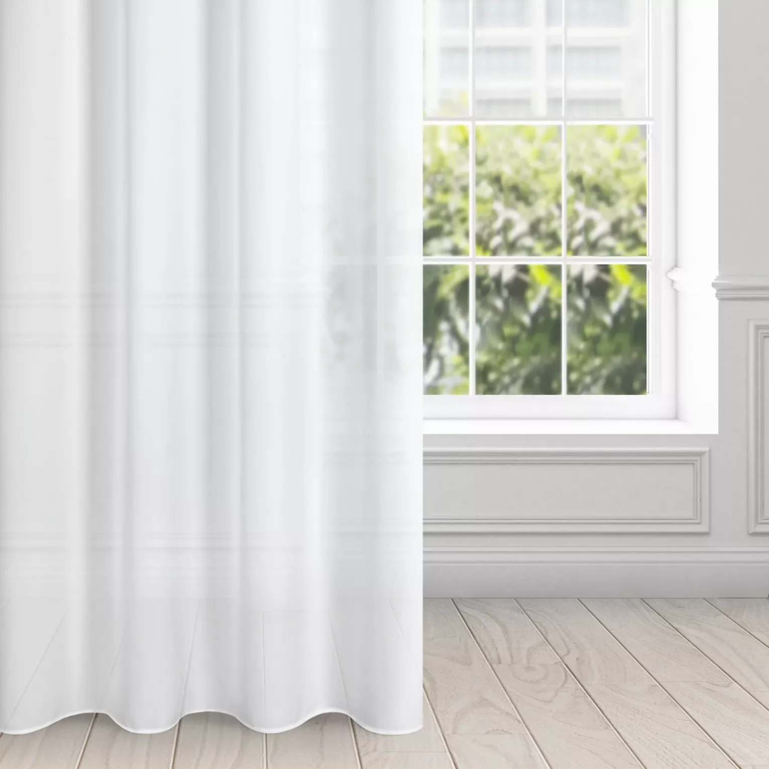 Firana biała z gładkiej matowej żorżety 140x250 cm przelotka ESTEL