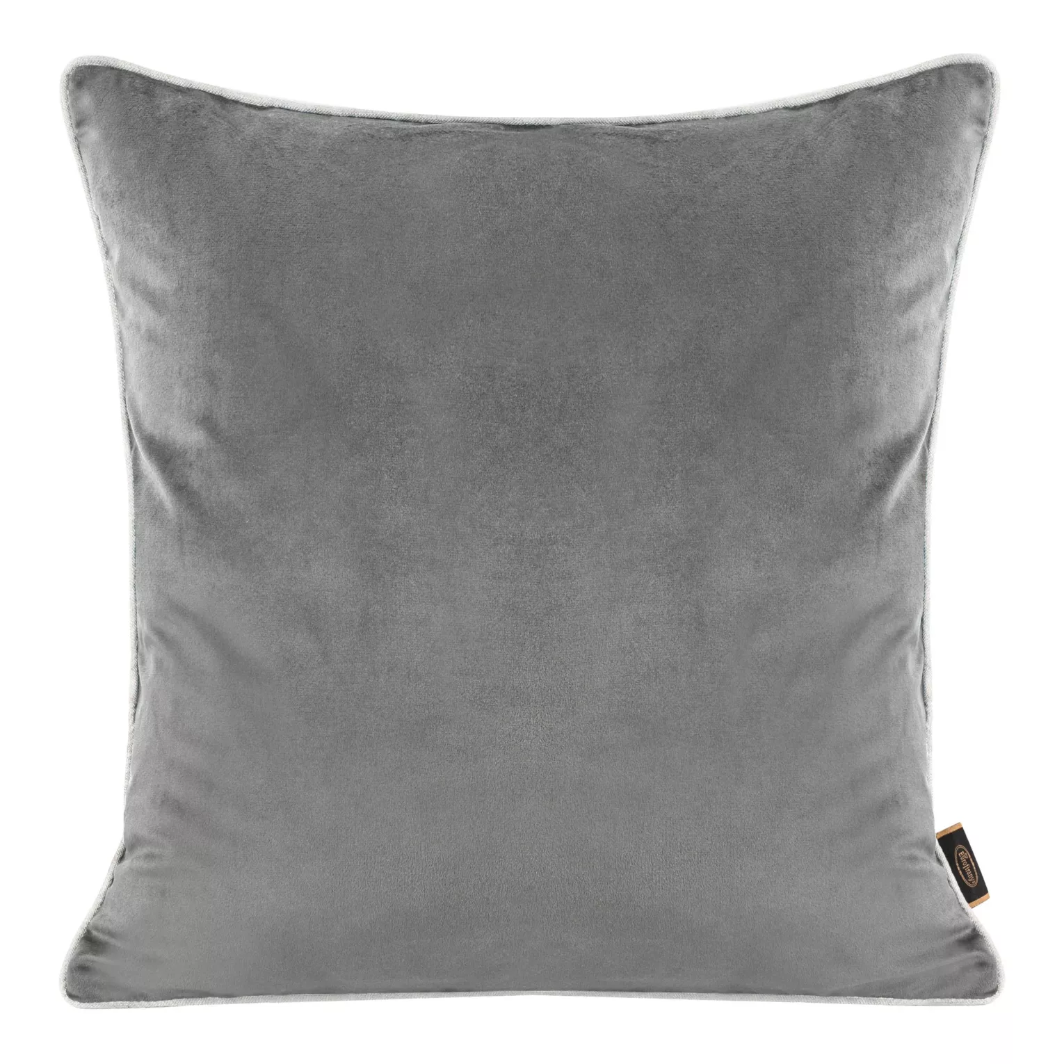 Poszewka na poduszkę 45x45 cm welwetowa, kolor szary, dwustronna lnu z wypustką na brzegach VELVET 57 Eurofirany Premium