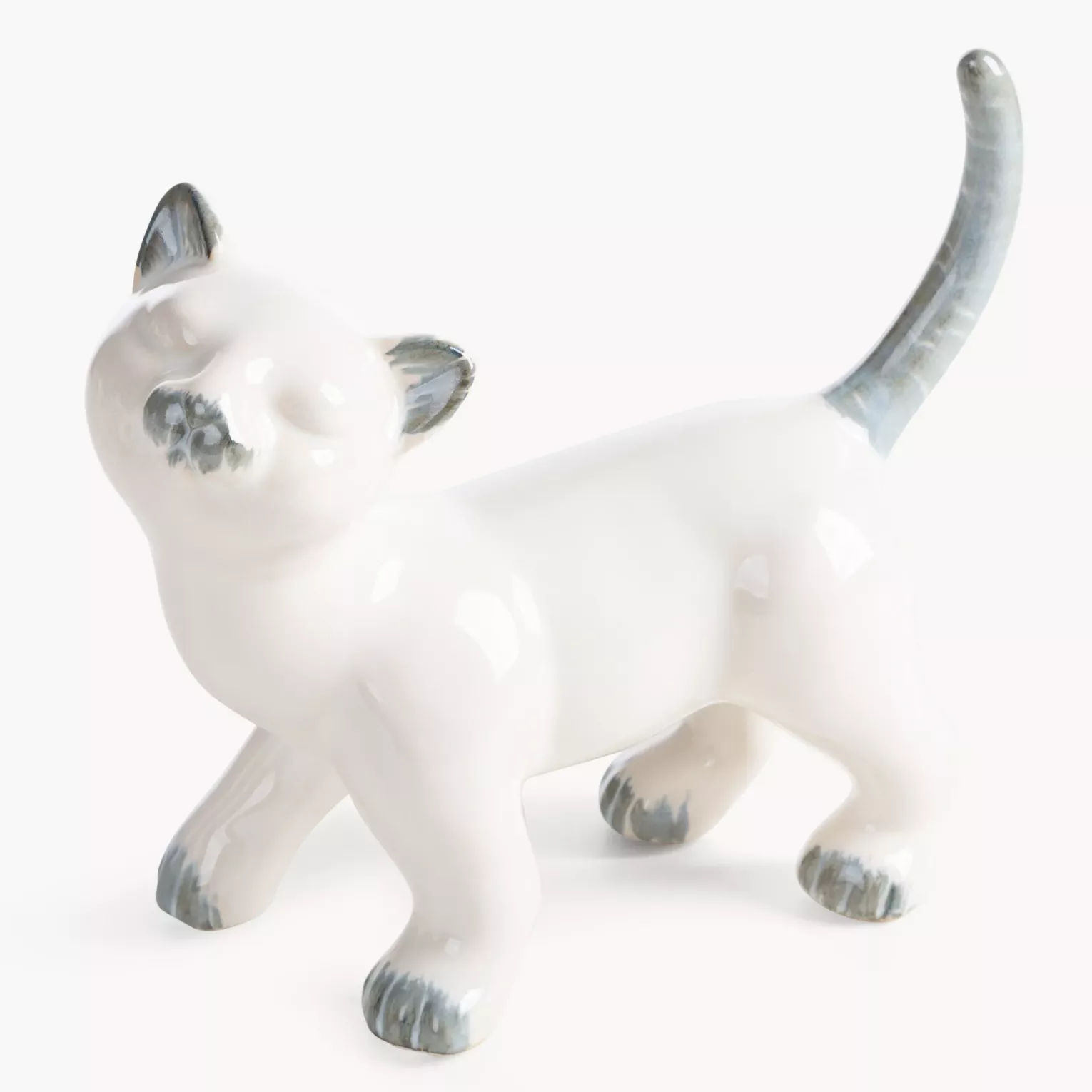 Figurka dekoracyjna kot kremowa 21x9x18 cm AVANI