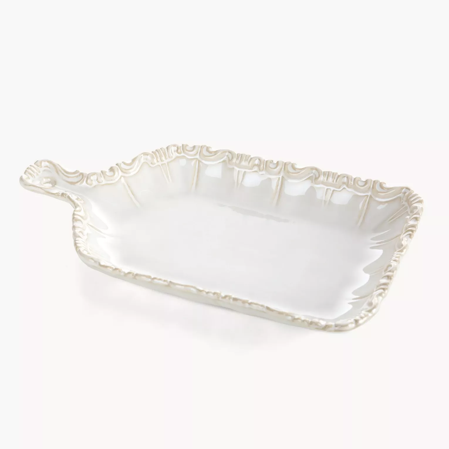 Patera ceramiczna kremowa dekoracyjna 26x14x3 cm ARLETA - kolekcja FOREST SUMMER