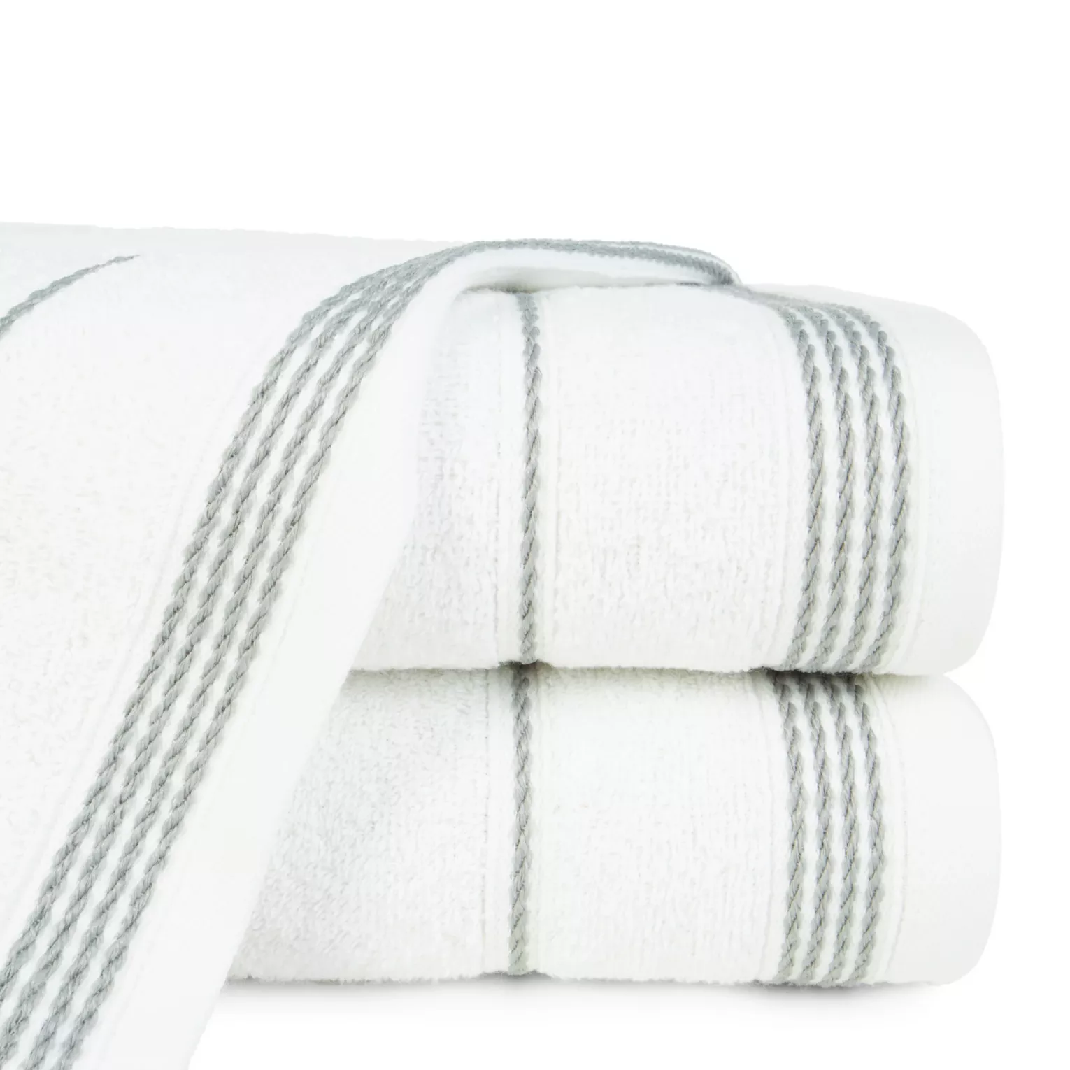Ręcznik kąpielowy 50x90 cm bawełniany kolor biały ze stębnowaną bordiurą 500 g/m2 MIRA
