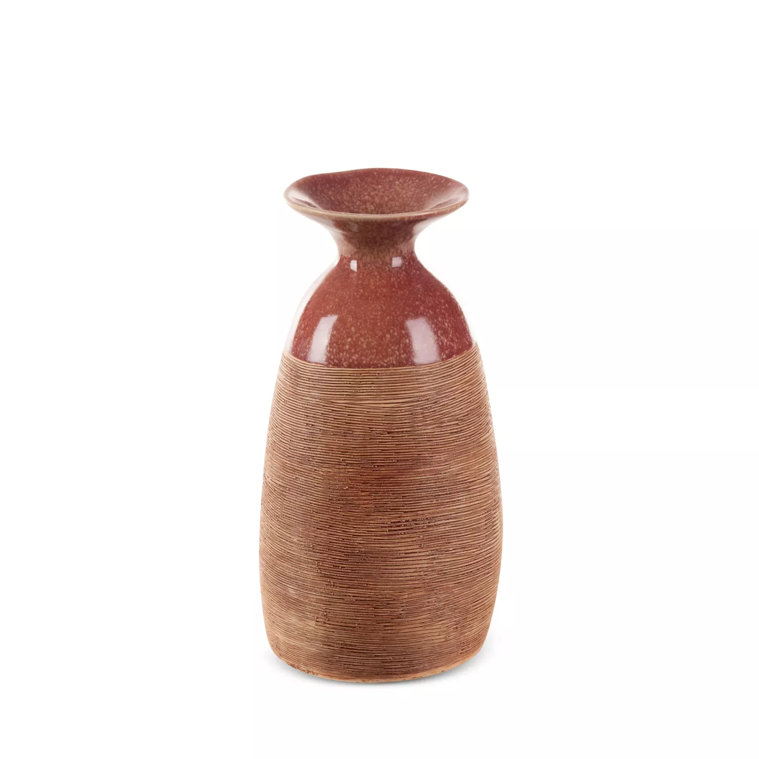 Wazon ceramiczny czerwono-jasnobrązowy 17x16x31 cm ELDA
