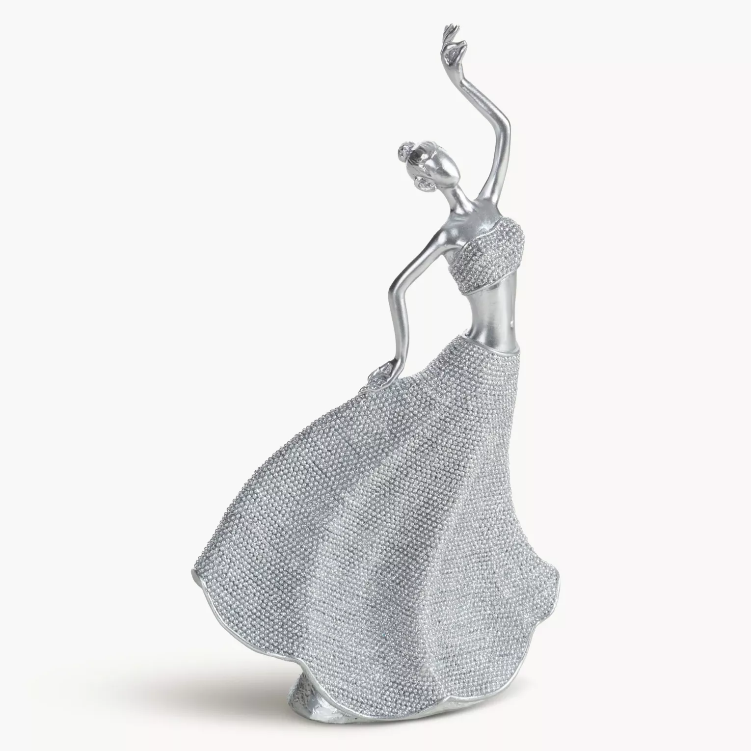 Figurka srebrna w kształcie baletnicy o drobnym strukturalnym wzorze 14x7x26 cm ELDO
