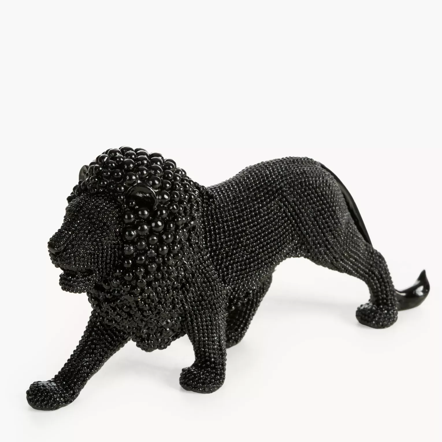 Figurka czarna w kształcie Lwa o drobnym strukturalnym wzorze 23x6x12 cm ELDO 3