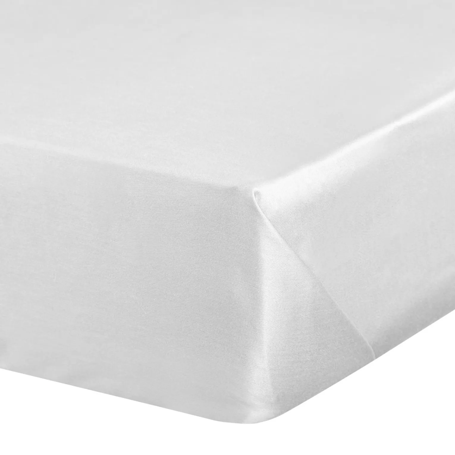 Prześcieradło gładkie bez gumki 160x210 cm z satyny bawełnianej kolor biały 125 g/m2 NOVA