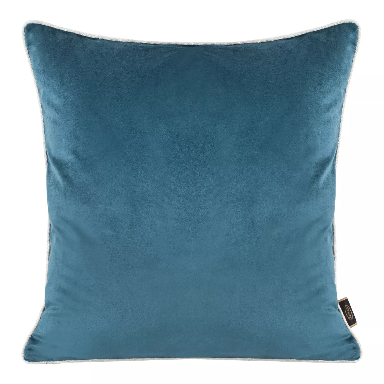 Poszewka na poduszkę 45x45 cm welwetowa kolor niebieski, jasnoszary, dwustronna z wypustką na brzegach VELVET 57 Eurofirany Premium