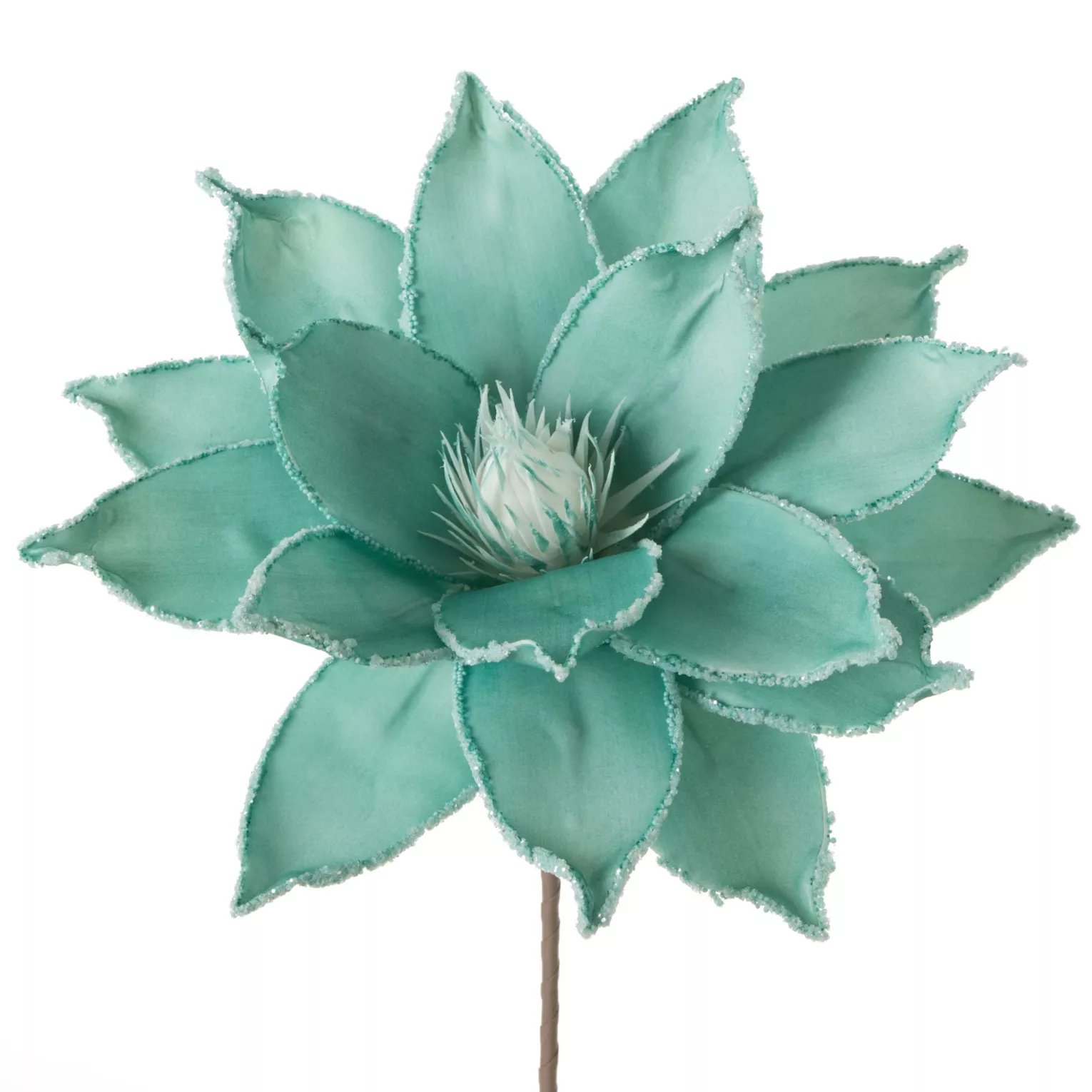 Kwiat sztuczny turkusowy z plastycznej pianki 78 cm