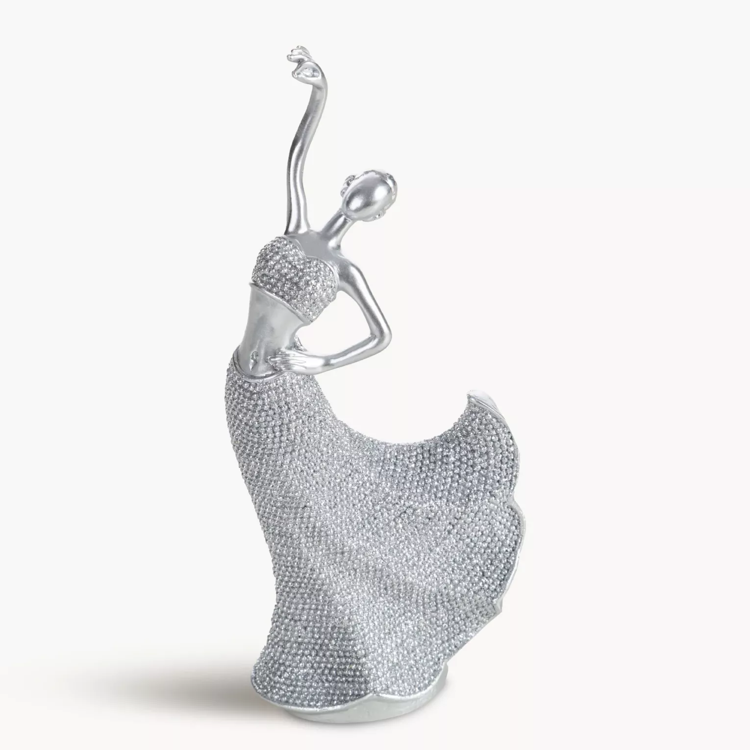 Figurka srebrna w kształcie baletnicy o drobnym strukturalnym wzorze 8x5x20 cm ELDO